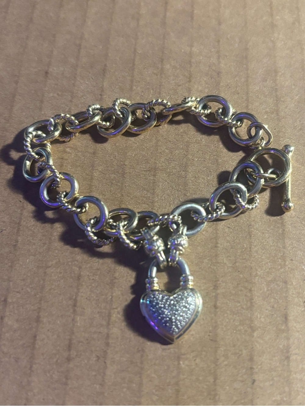 Gold Heart Padlock Charm Bracelet - Women Jewelry